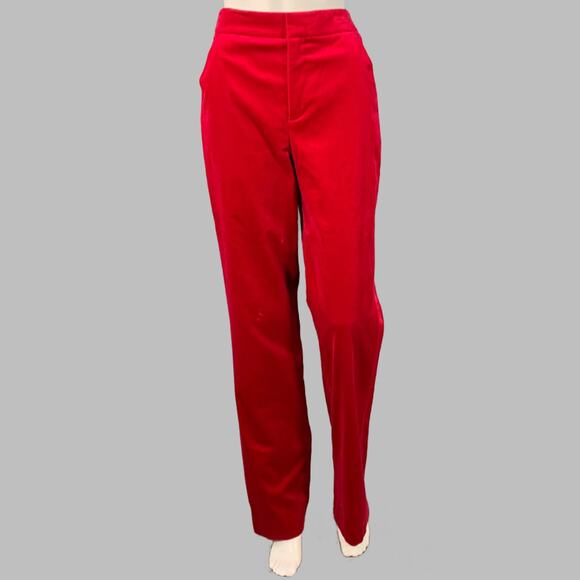 A.L.C. Size 6 Raspberry Red Velvet Peak Lapel Double Breasted Pantsuit - Picture 3 of 14